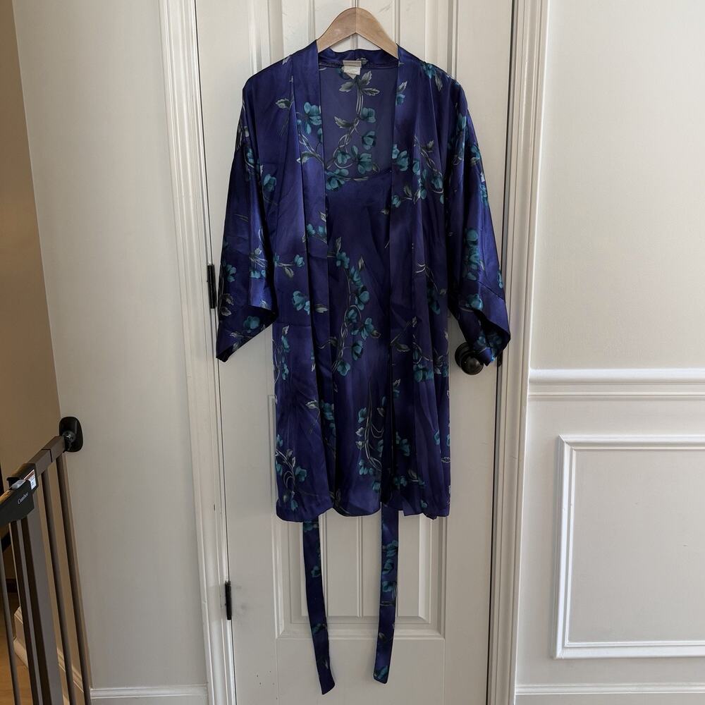 Vintage Sophia By Delicates Nightgown Slip & Robe Set Women’s Size Large